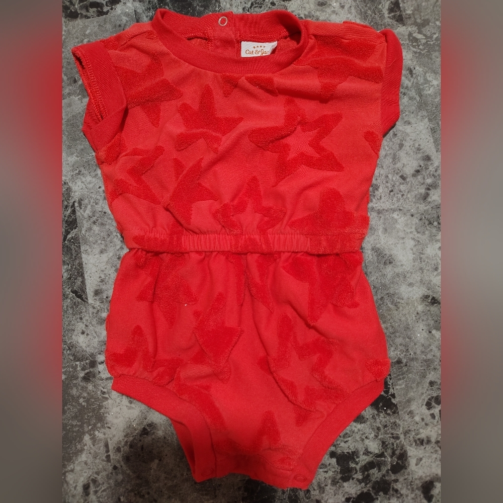 Cat & Jack 3-6 months red onesie with stars